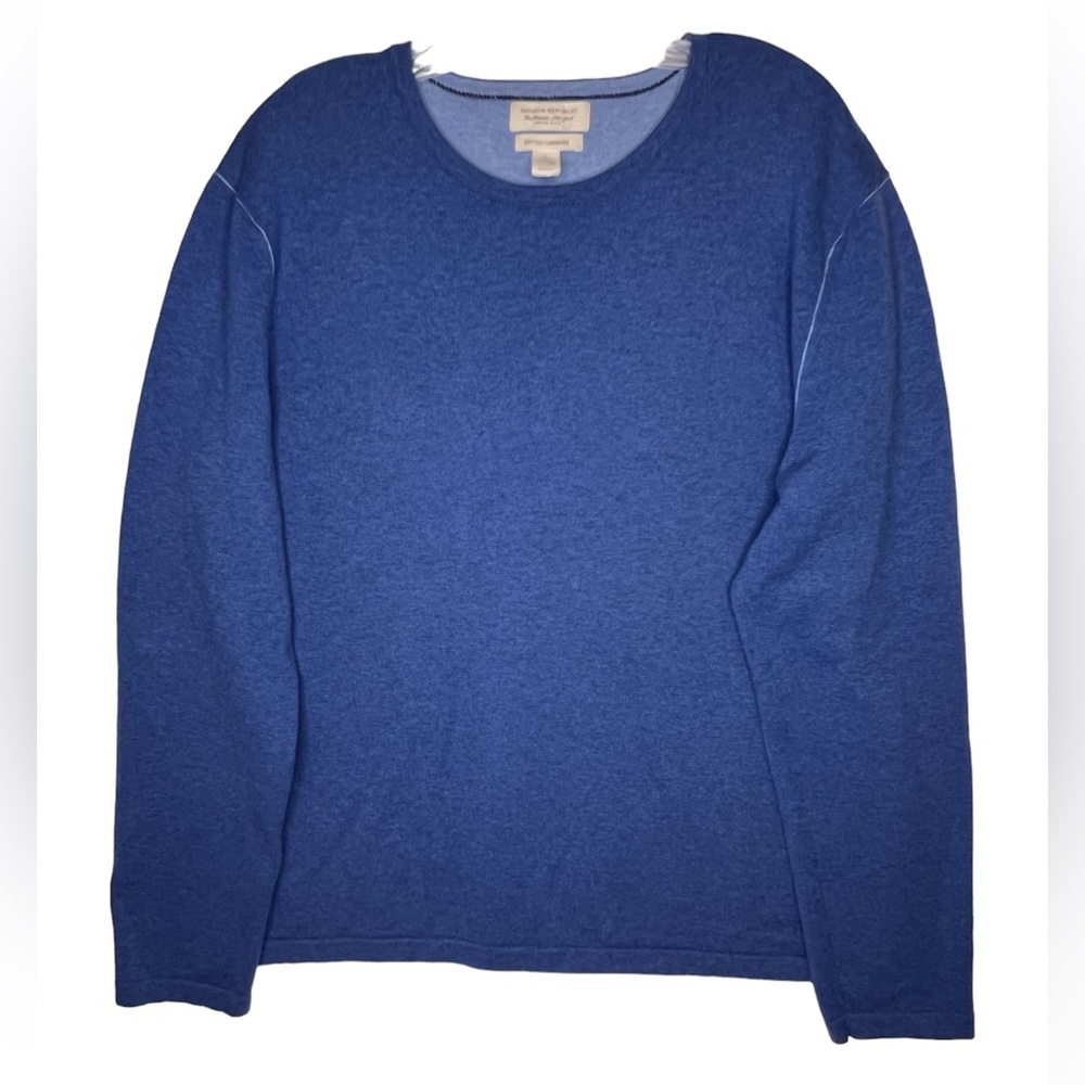 Banana Republic Blue Cotton Cashmere Blend Long Sleeve Sweater Men’s Large